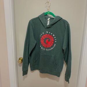Bella Canvas Forest Green Hoodie with Red Graphic